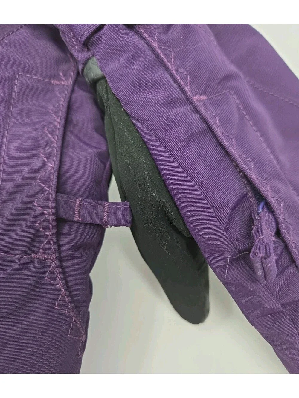 Lands End Eggplant Purple Ski Mittens Gloves Pockets Women's Small